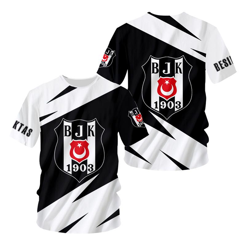 2024 Sommer kurzärmeliges Herren-T-Shirt Türkiye Istanbul Fußball-T-Shirt 3D-Druck Y2k T-Shirt lockeres Sport-T-Shirt Oberteile XS