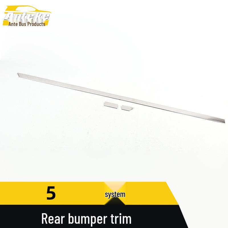 5-Series Rear Bumper Trim Sticker: Stainless Steel Tailgate Anti-Scratch Bright Strip Car Accessory