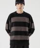 TRILLION Hairy Brush Stripe Crew Neck Knit (Ash Gray)