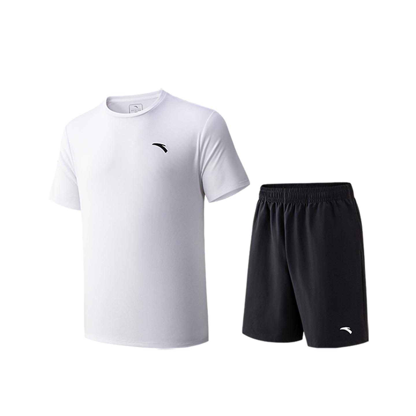 Anta Training Series Summer Casual Sports Suit Men suits Pure-White 952627201-6 S