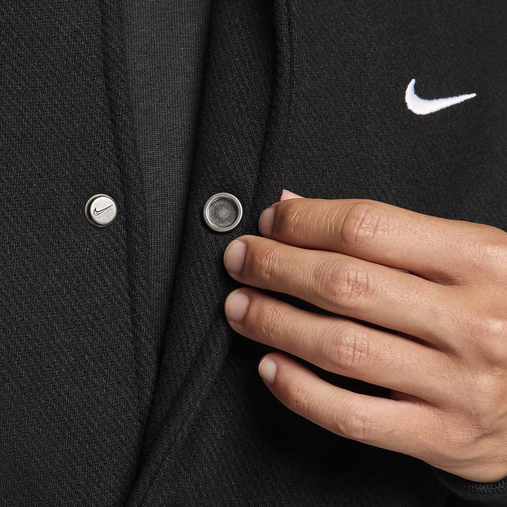 New Nike Solo Swoosh Men's Wool Varsity Jacket FZ1168-010