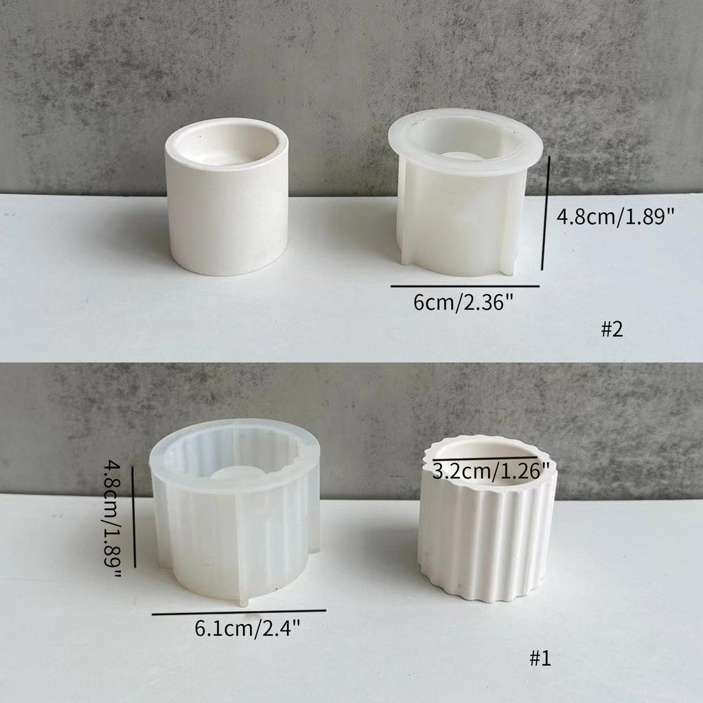DIY Silikonová forma na svícen Ručně vyráběná pruhovaná glazura Kulatá forma na svícen pro čajové svíčky Voskový kelímek pro obřad požehnání