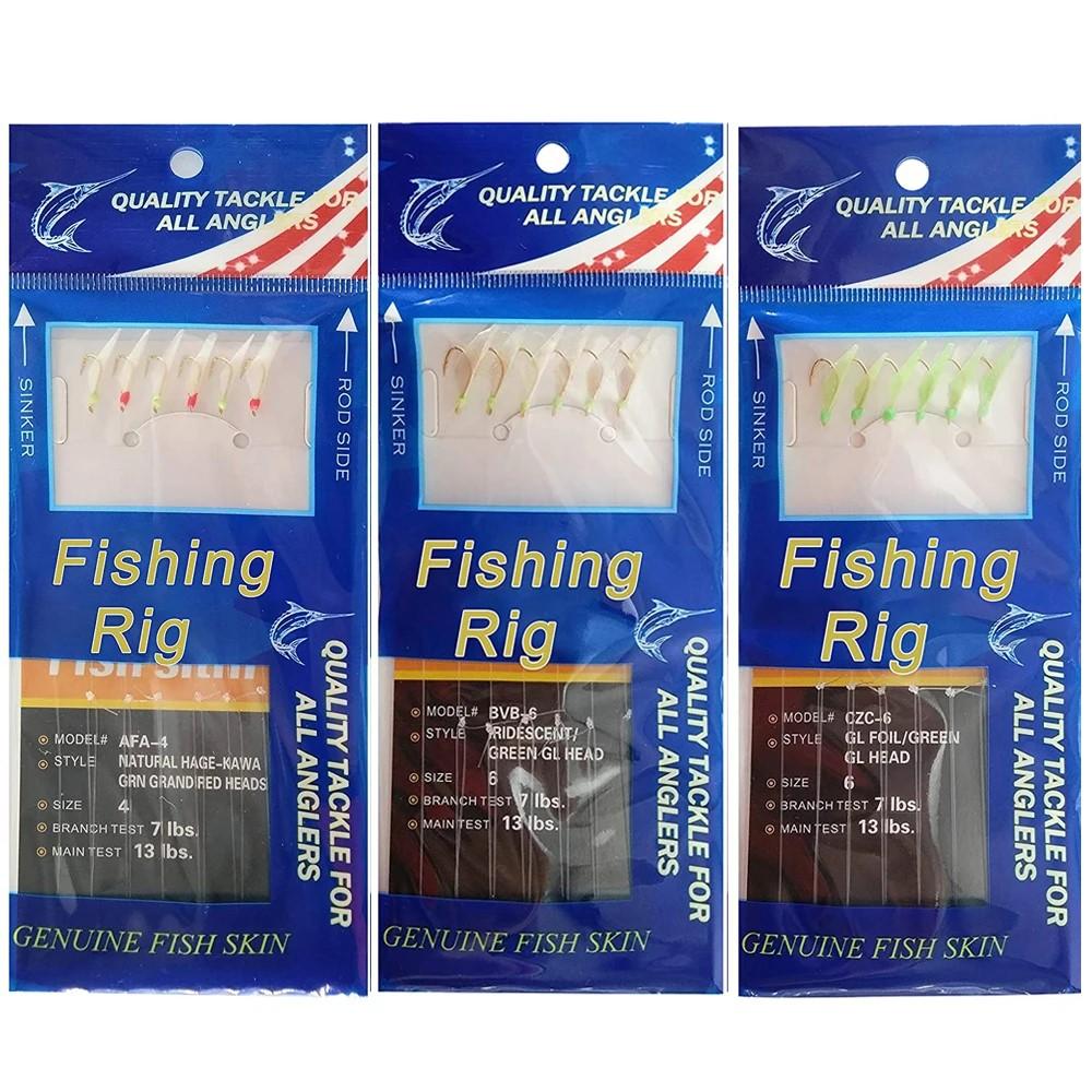 

3 шт. Рыболовные оснастки Рыболовные приманки Оснастки для наживки Светящиеся рыболовные оснастки Пресноводные Морские Оснастки из натуральной рыбьей кожи с крючками вертлюжками