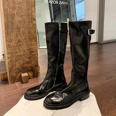 Luxury Women's Shoes Brand Genuine Leather Thick-soled Knight Boots Women's Knee Boots Shoes for Women Footwear Zapatos De Mujer