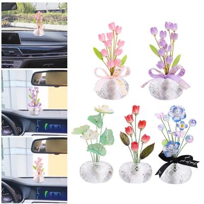 Car Dashboard Flower Decor Sculpture Creative Housewarming Gift Desk Flower Decoration for SUV Sedan Truck Home Restaurant