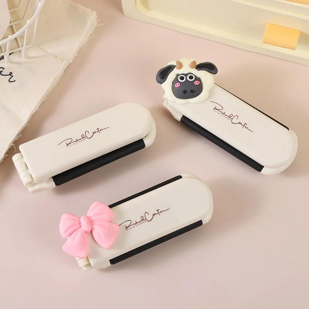 Opvouwbare kussenkam, draagbare kam met spiegel - Opvouwbare kussenkam, massagekam, haarkam met spiegel