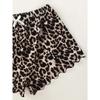 Women's Pajamas Set Sexy Lingerie Leopard Print Sling Sleepwear V-Neck Sleeveless Top and Shorts Sets Pyjamas Homewear