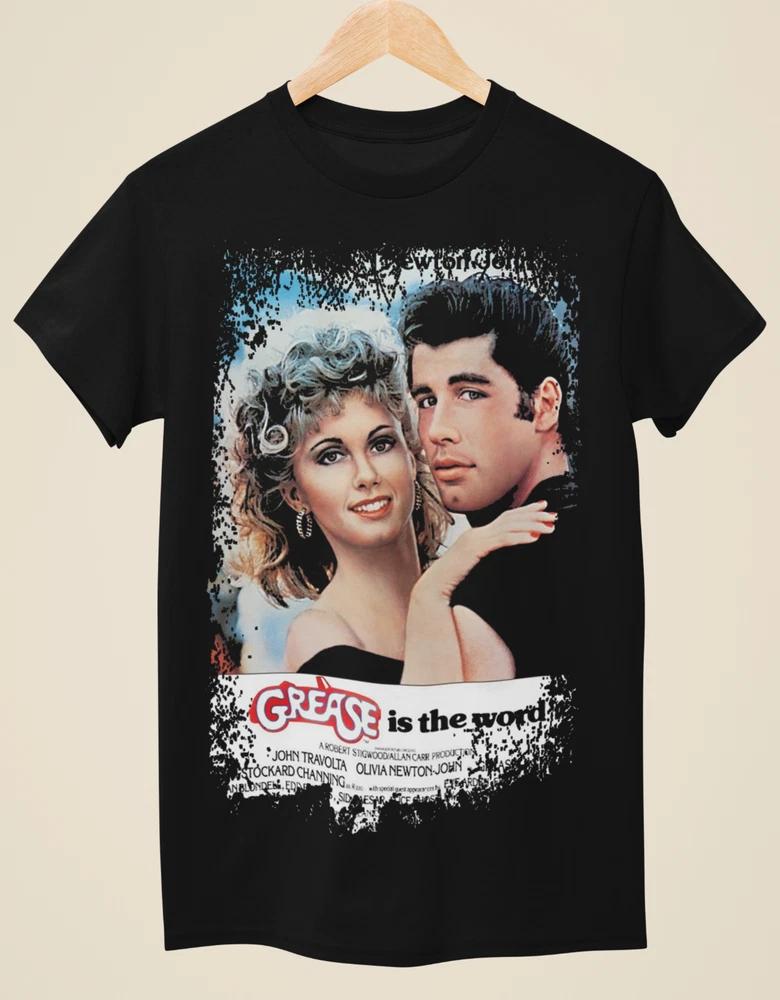 Grease Movie Poster Inspired Unisex Black TShirt S
