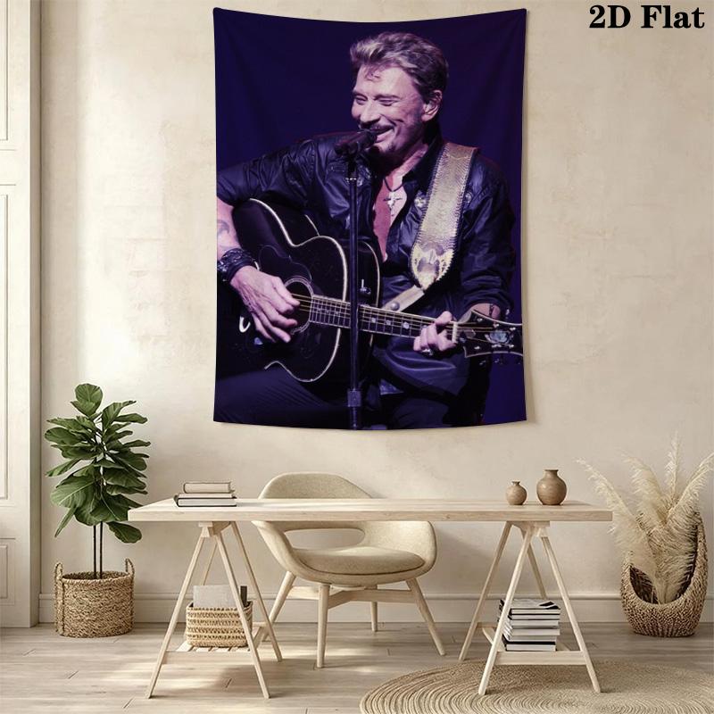 Live Performance Acoustic Guitar Showcase Tapestry Fashion Print Wallmounted Christmas Gift Home Decor Background Cloth