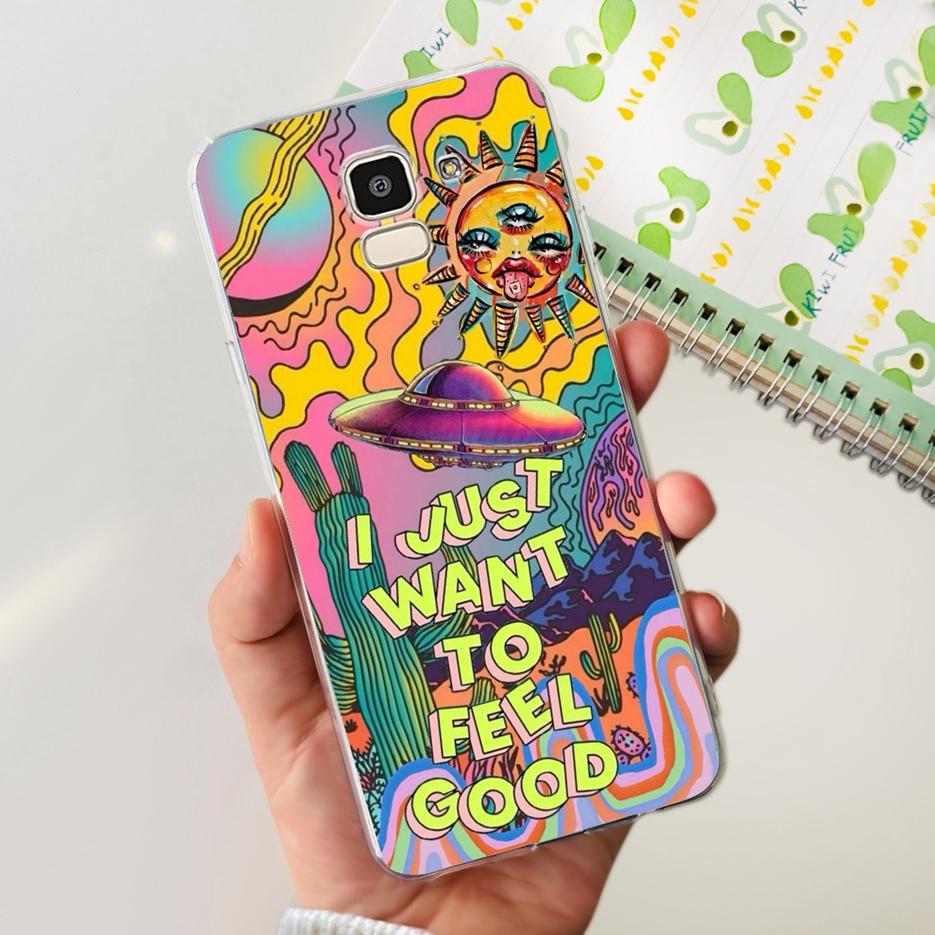 For Samsung Galaxy J6 2018 Case SM-J600F Stylish Painted Cover Clear Silicone Soft TPU Phone Case For Samsung J6 Plus J6+ Bumper