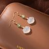 Chinese Style Safe Lock Ear Hook Women'S New Chinese Style Light Luxury Earrings Niche Design Earrings Temperament Versatile Earrings