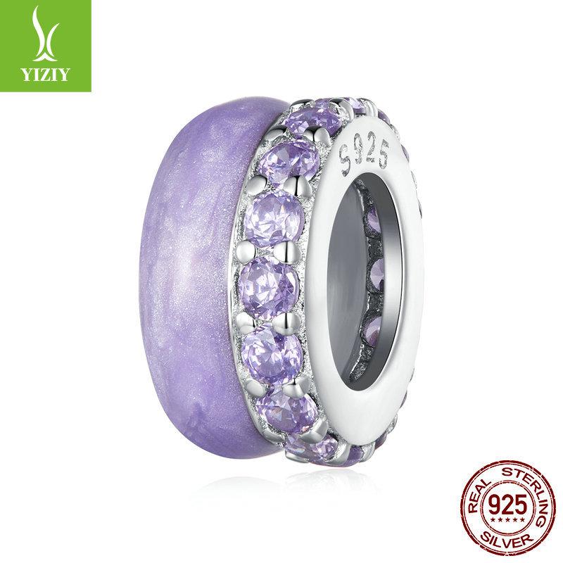 Fashion Candy Color Silicone Positioning Bracelet Separator Beads, Popular S925 Sterling Silver Diy Beads