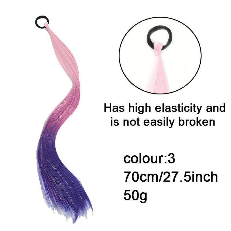 Long Straight Dyed Golden Ponytail Wig Synthetic Ponytail Wig Female Wig Shiny Heat-resistant Easy To Wear Party Use