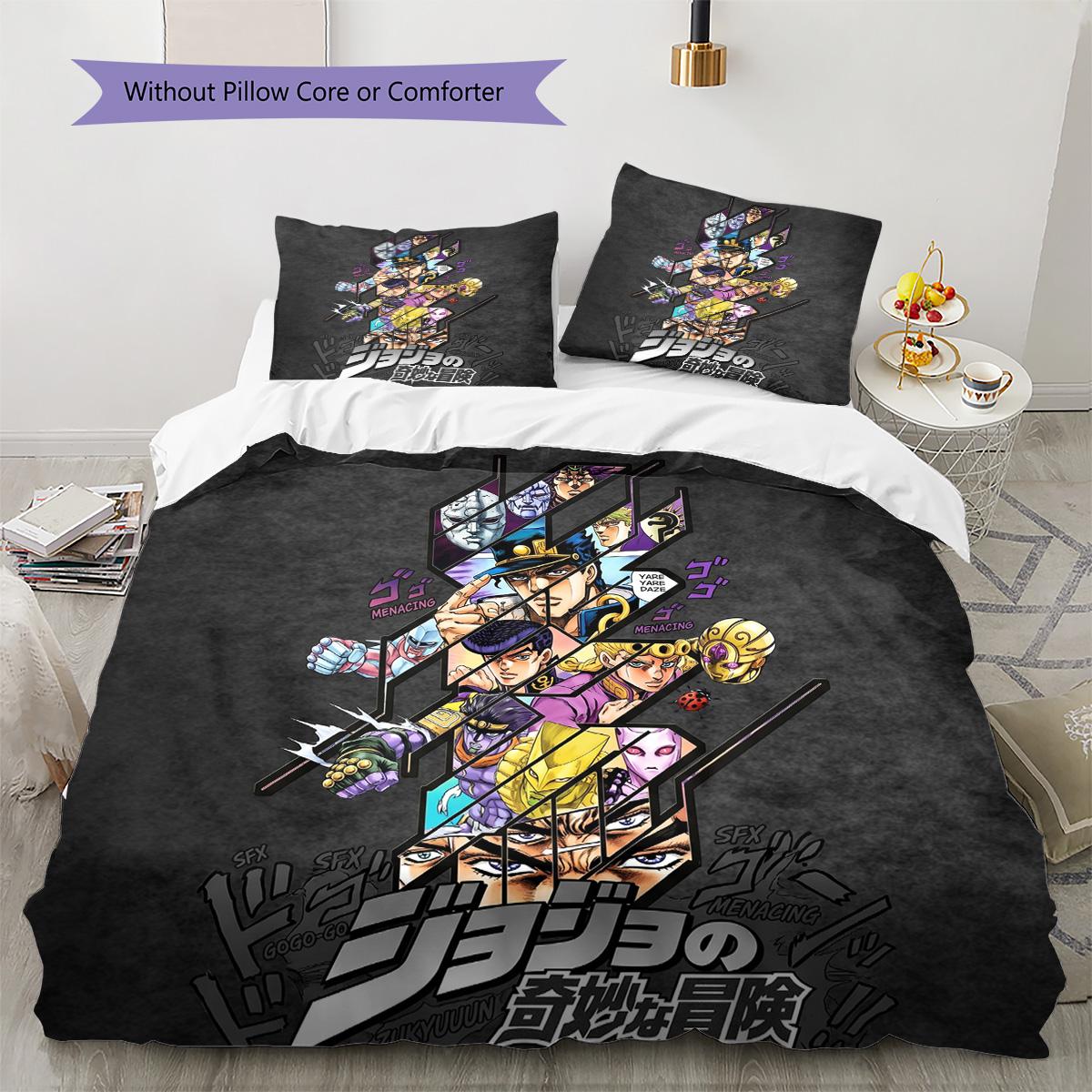 

JoJo s Bizarre Adventure Pillowcase & Duvet Cover Set for Home Decor Birthday Gift (1 * duvet cover + 2 * pillowcase, without core) 135x200cm