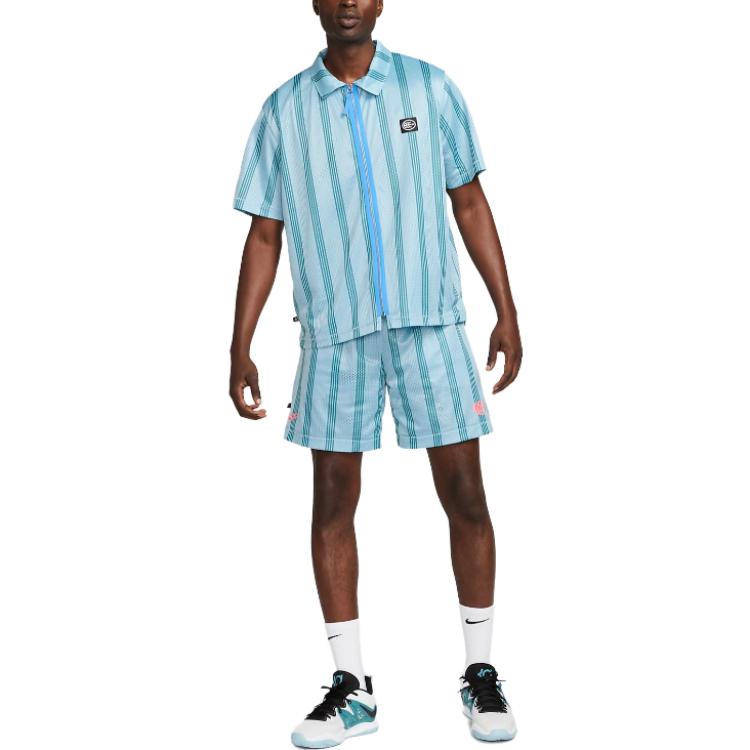 Nike T Shirts Men's Sky Blue Polo Collar Moderate Straight Fit DX0342-442