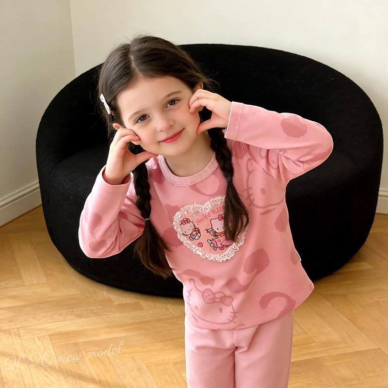 Cartoon Long-Sleeve Home Wear Set: Spring & Autumn Long Pants for Men, Women, & Children