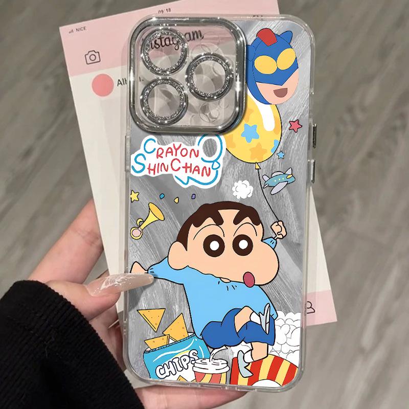 Glitter Rhinestone Feather Yarn Lens Cover for Apple Pro Max Series, Drop-Proof Protection