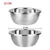 Kitchen Bowl Strainer Holes Washing Rice Sieve Strainer Fruits Vegetable Drain Bowl Stainless Steel Mesh Storage Basin Plate