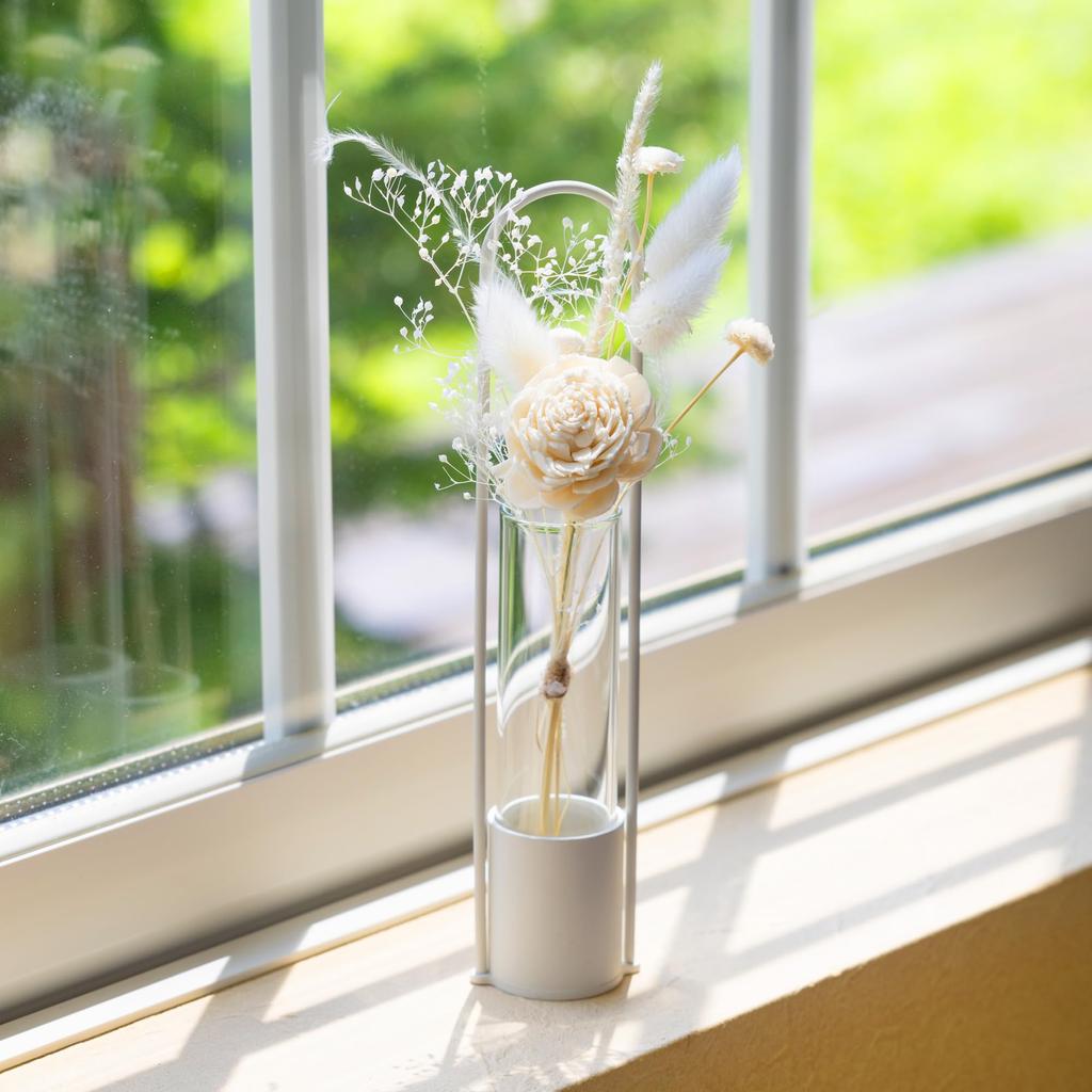 [Made In Tsubame-Sanjo] TETSUNAGI Flower Vase & Mini Bouquet Set, Gift, Handmade Flower Arrangement, Dried Flower Vase, Made In Japan, Stylish