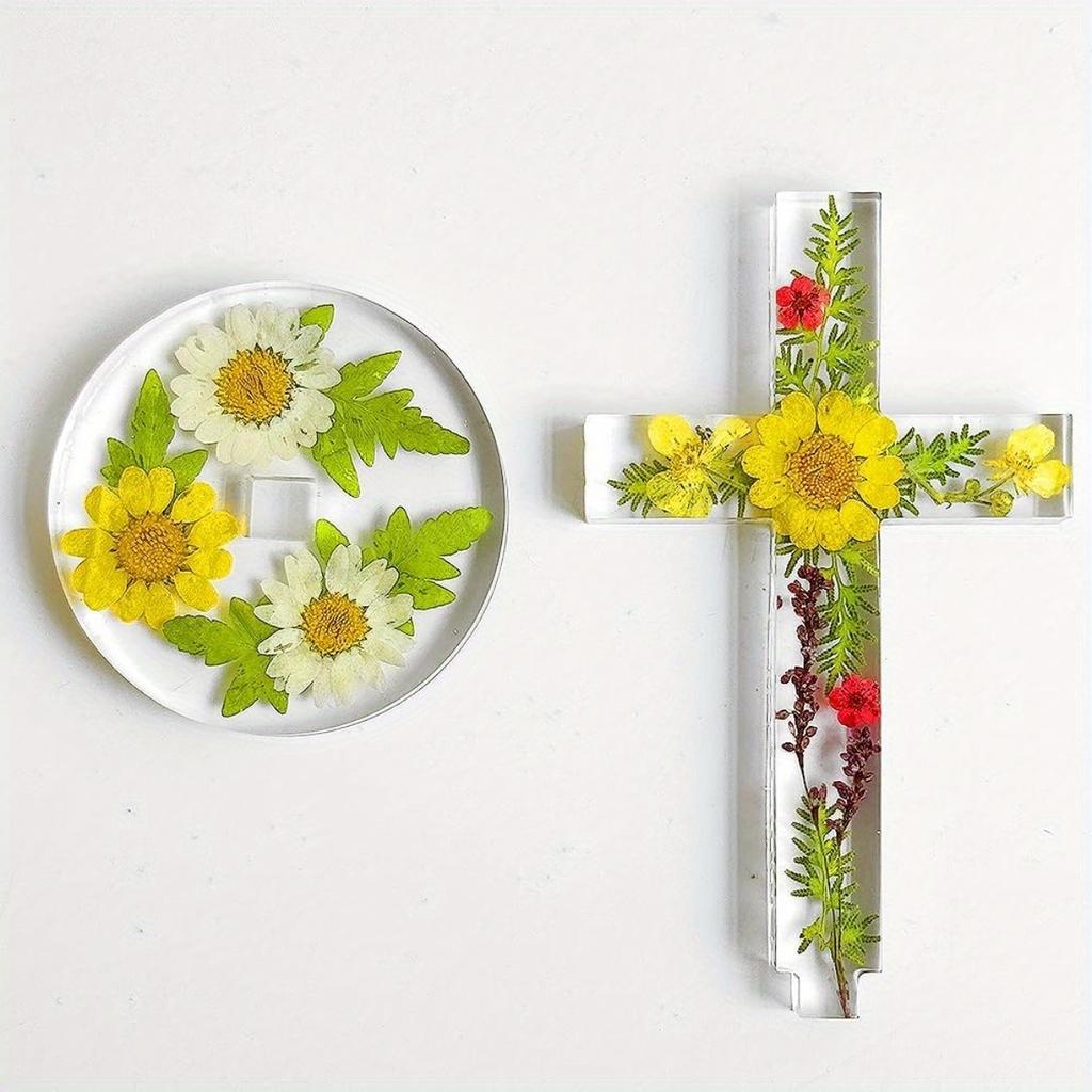 5'' Standing Cross Silicone Mould with Base, Epoxy Cross Mould, Epoxy Plaster Cement Mould, Halloween Ornaments