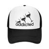 Red Wine Addicted Merch Mesh Trucker Hat Unisex Cooling Wine Lover Mesh-back Snapback Cap Casual Adjustbale