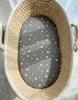 Cotton Fitted Sheet for Boho Moses Basket, Gondola Stroller 75x35 cm - Mini Stars on Gray