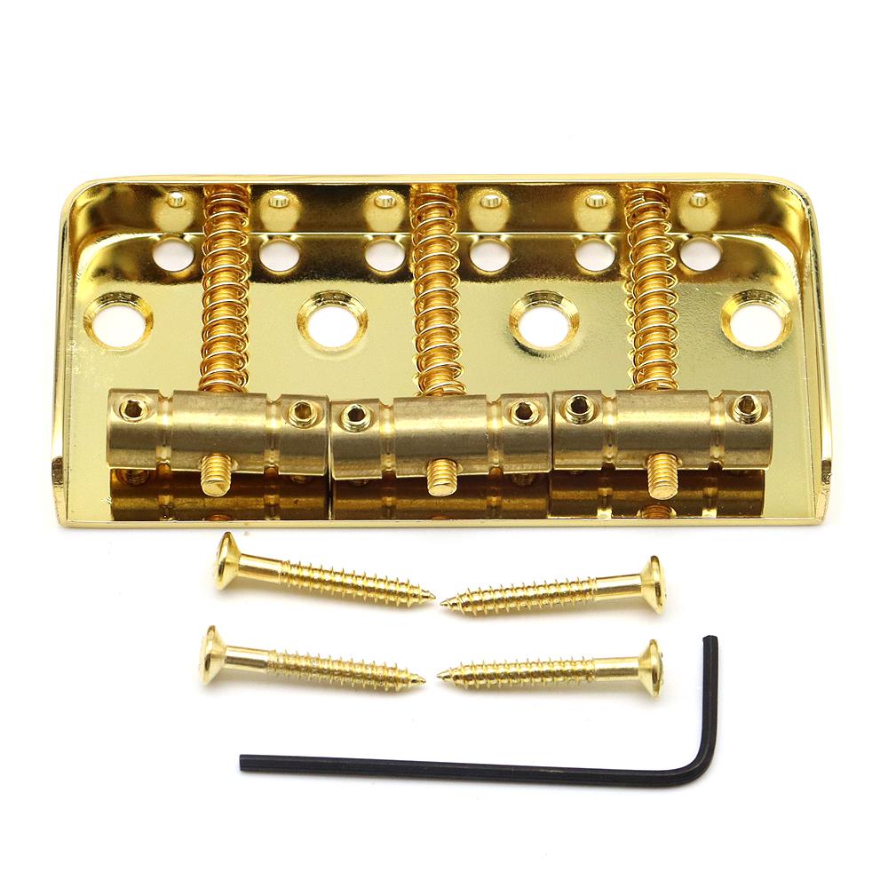 1set Electric Guitar Bridge 6 String Bridge Brass 3-Saddles for Tele Telecaster Electric Guitar