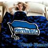 1PC Hertha BSC Custom Name Patterned Flannel Blanket Suitable For All Seasons for Home Decor Warmth and Comfort Gifts Holiday Present