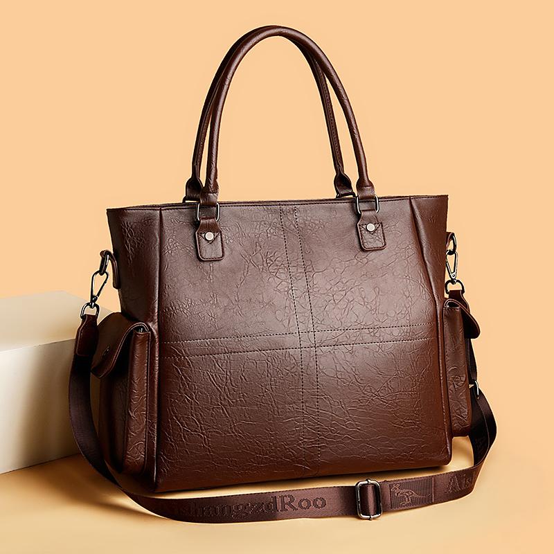 Genuine Kangaroo Brand Soft Pu Leather Hand Bag Small Handbags Women Shoulder Bags for Mother Luxury Designer Tote Commuting Bag