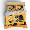 Classic Orange Sports Car Design Bedding Set for Kids Luxury Gift 3pcs Digital Print Comforter Set Soft Comfortable Breathable