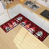 Cross-Border Christmas Holiday Two-Piece Kitchen Mat Set - Oil-Absorbing, Dirt-Resistant