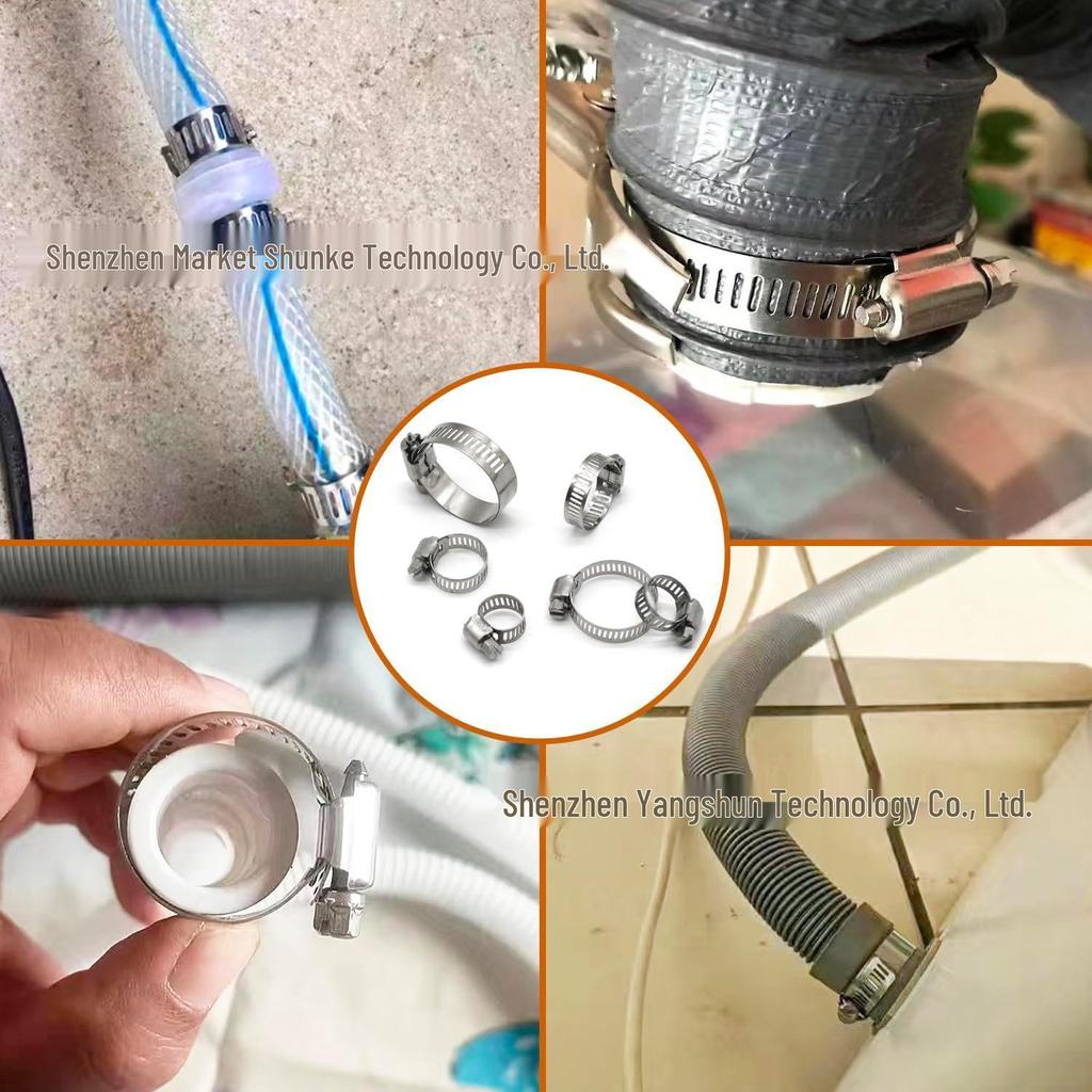 100pcs 201 Stainless Steel Adjustable Hose Clamps 6-44mm