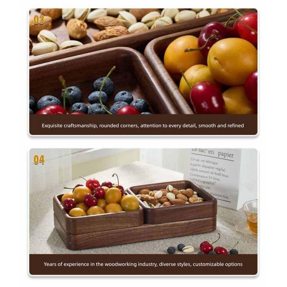 Stackable Candy Plate Wooden Fruit Tray Smooth Edge Tea Serving Plate Candy Serving