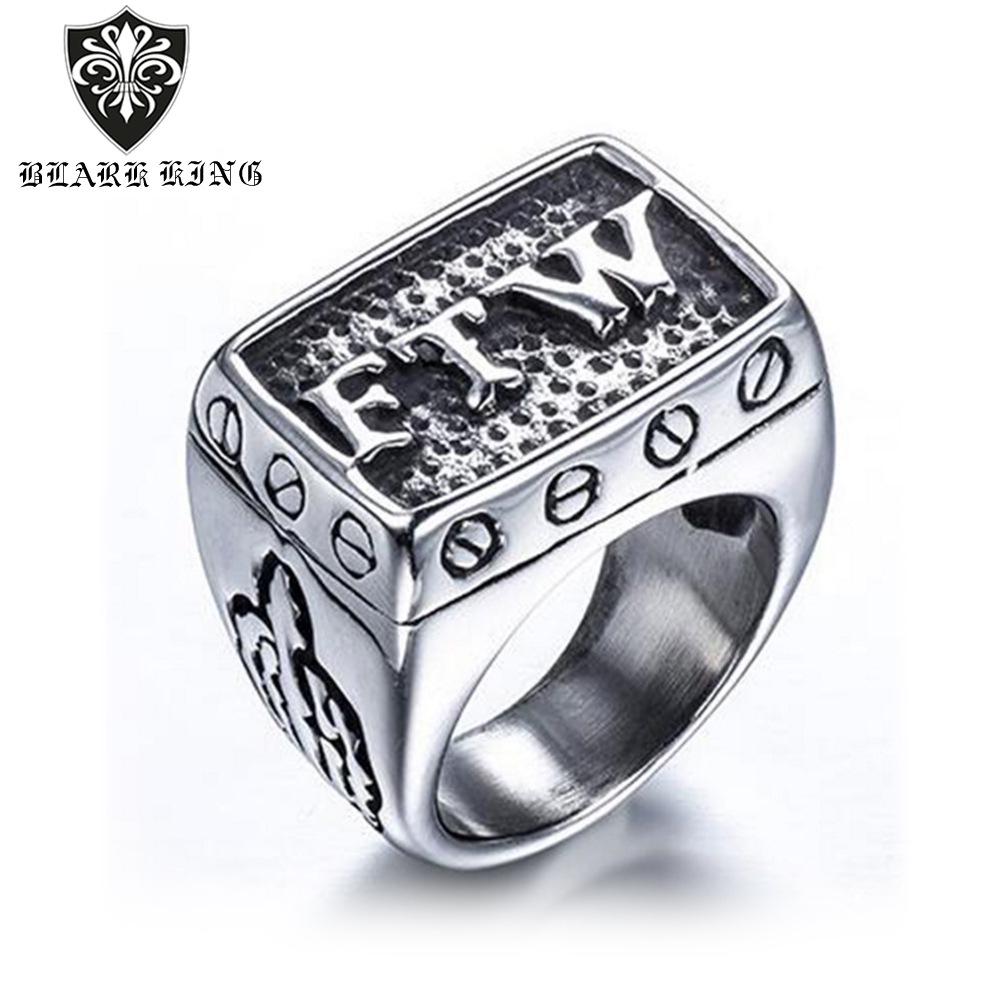 

FTW Stainless Steel Punk Domineering Titanium Ring - European & American Style QJ533 Size 11