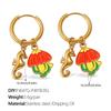 Ocean Wind DIY Dripping Octopus Turtle Pendant Earrings Stainless Steel Gold-plated Cute Earrings