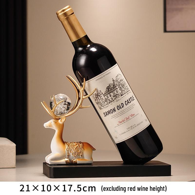 Modernes Hirsch Weinregal Ornament: Kreativer Flaschenhalter im leichten Luxus für Wohnzimmerdekoration