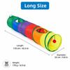Foldable Rainbow Cat Tunnel, Collapsible Play Tube with Peek Holes & Teaser Ball for Indoor Cats