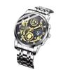 Tycoon Gold Men's Waterproof Diamond-Set Luminous Date Watch