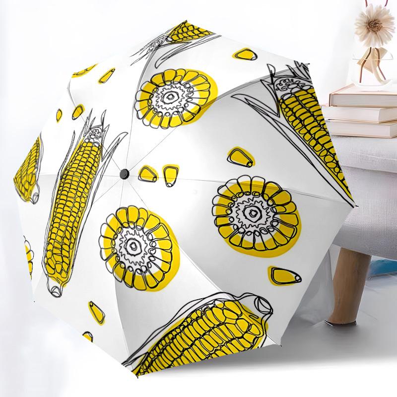 1pc Corn Illustration Automatic Open/Close Umbrella - Compact Travel Umbrella, Gift for Birthdayyy251208183