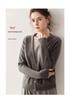 2025 Autumn/Winter Women's Color Block Cashmere Sweater - Fake Two-Piece Design, Versatile Knit and Elegant Style