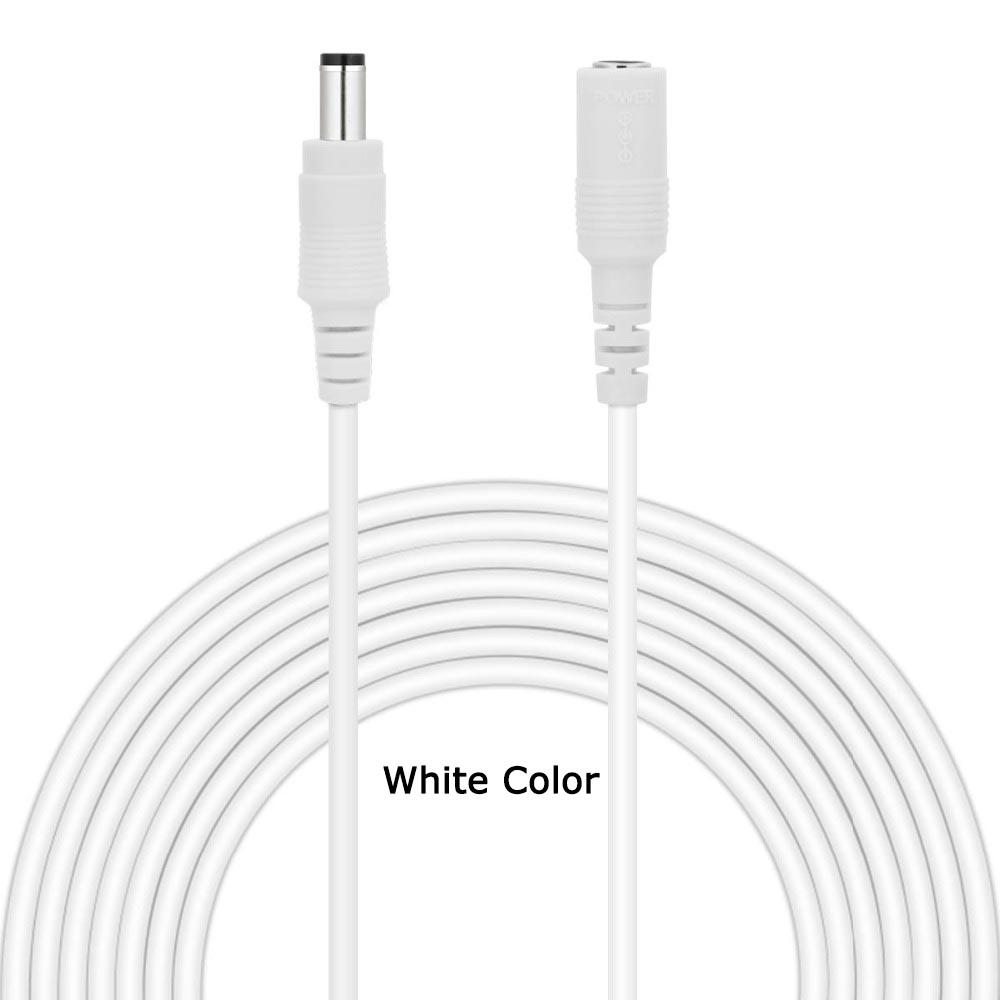 DC 12V Extension Power Cable Male To Female 2.1mm*5.5mm Connector Wire 0.5m 1m 2m 3m 5m 10m White Black Power Cord For LED CCTV 5