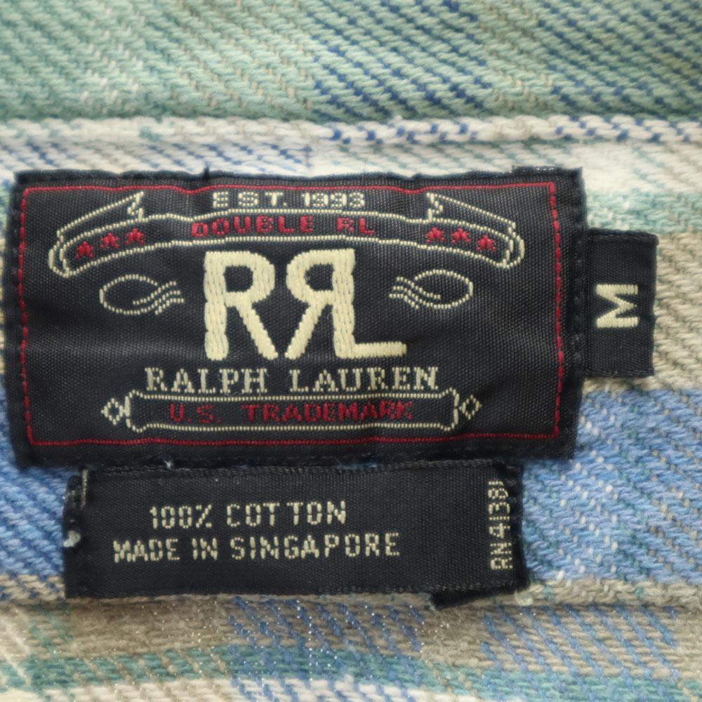 RRL 90s Initial Tag Red 3 Stars Old Check Pattern Long Sleeve Flannel Shirt Men's Used
