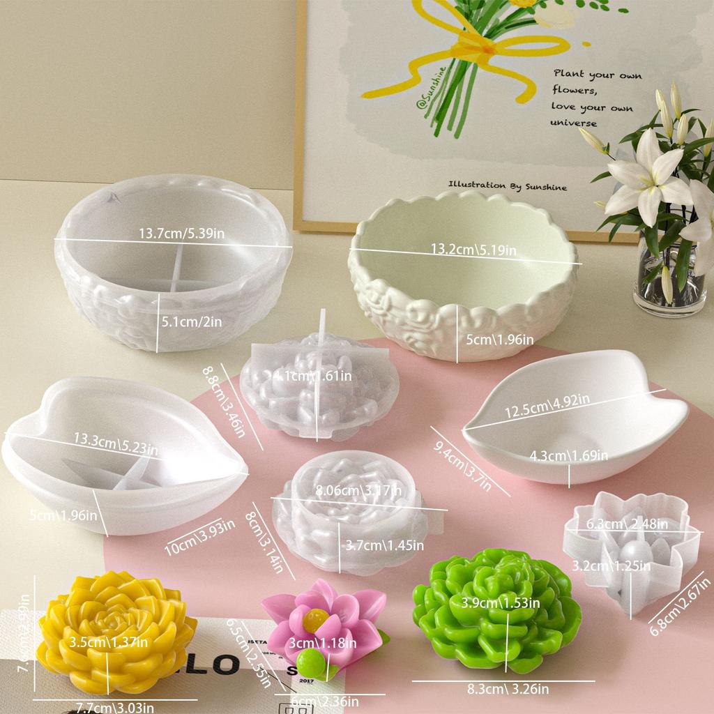 Candle Cup Mold Flexible Flower Mold Decorative Mold Silicone For Gift Making Diy Crafts Candle Making