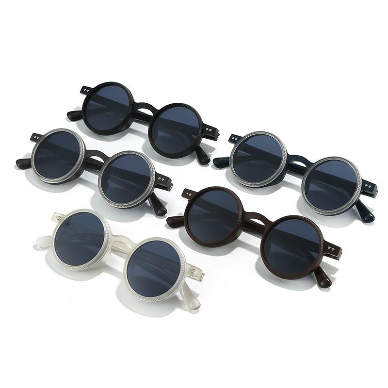 New Adjustable Zoom Round Frame Women Sunglasses UV400 Sunscreen Outdoor Neutral Personalized Style
