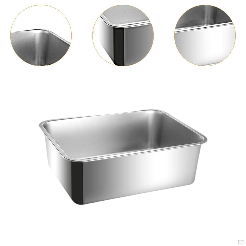 Cat Litter Box Toilet Stainless Steel Open Pan for Small Cats