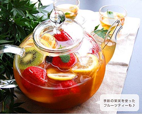 Rimtee Original Heat-Resistant Glass Teapot, Large Capacity 1500ml (Full Capacity: Approx. 1500ml, Suitable Capacity: Approx. 1200ml), Includes Tea St