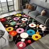 Cozy Vinyl Record Turntable Printed Area Rug Non Slip Washable Floor Mat for Living Room Bedroom Retro Music Home Decor Carpet