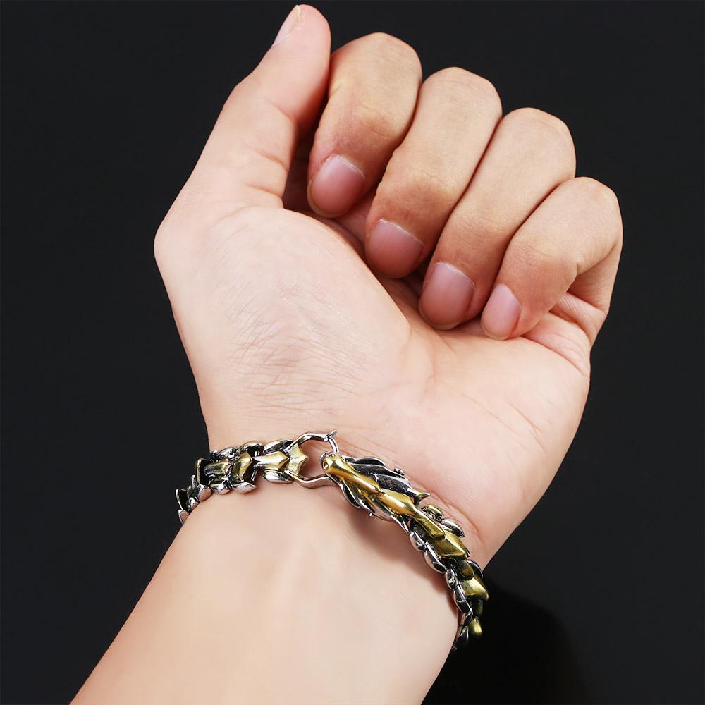 Fashion Men's Jewelry Gold Dragon Bracelet Men's Accessories Teenager jewelry Chain Bracelet