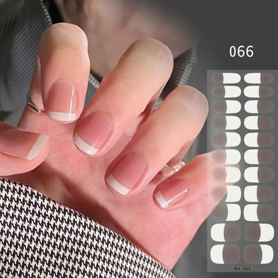 22Tips Semi Cured Gel Nails Stickers Fashion Solid Color Manicure Decal UV LED Lamp Need Gel Nail Decals Nail Sticker Decoration