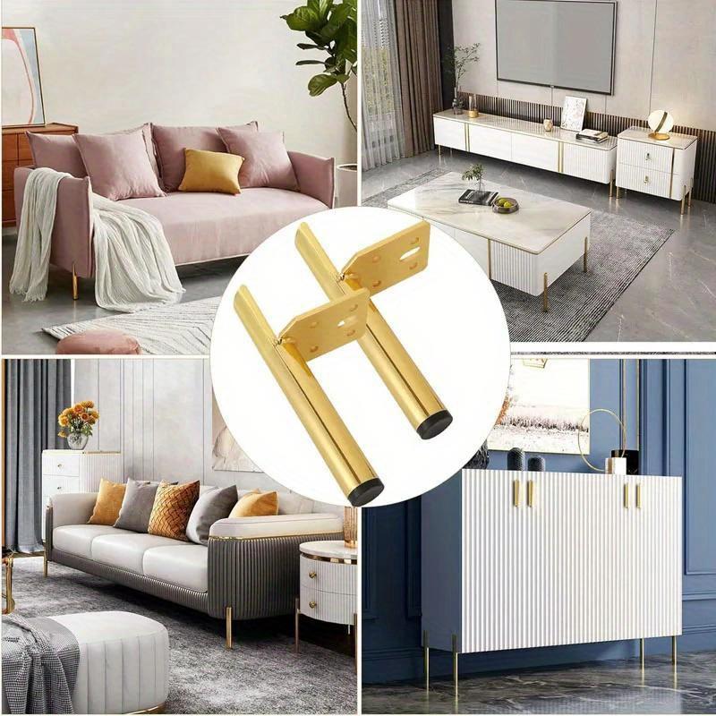 4pcs Furniture Legs Coffee Table Feet Metal Furniture Leg for Sofa Cabinet Side Mounted Style Furniture DIY Replacement Feet